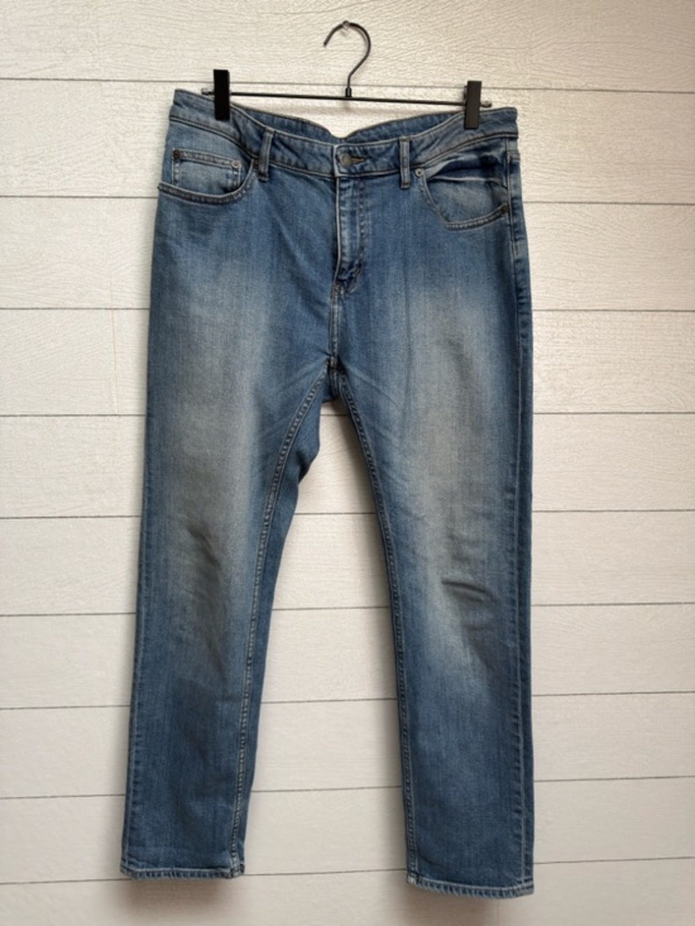 Cheap Monday Common Atomic Unisex Blue Slim Jeans Faded Wash Grunge Y2K 31x32